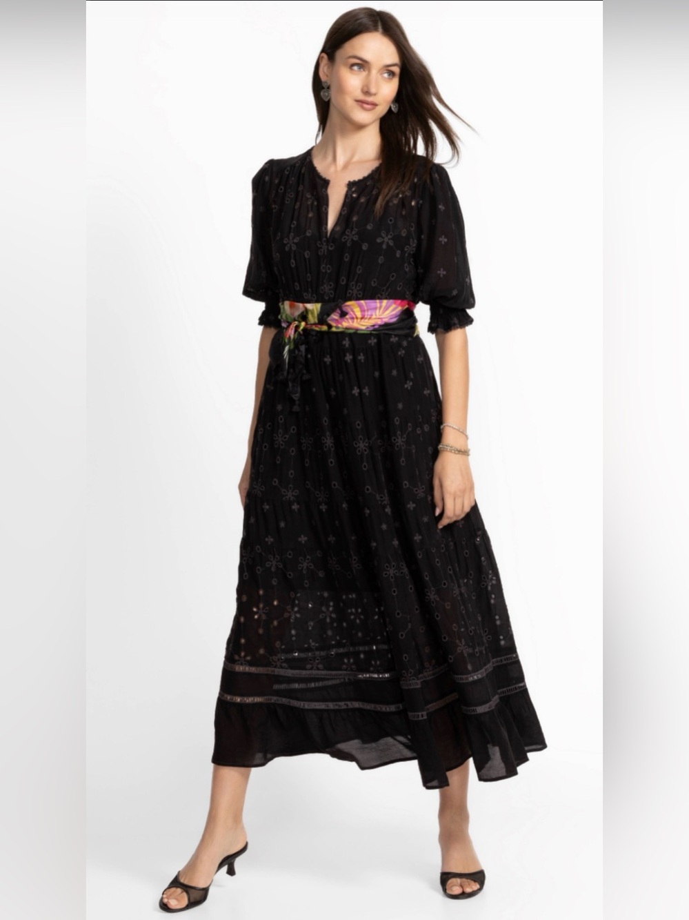 Johnny Was Pink Tea Length Dress